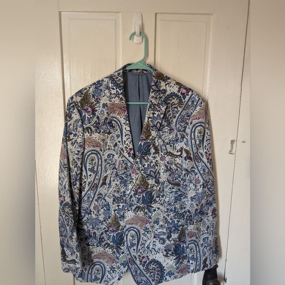 TALIA Blue Paisley Suit Coat